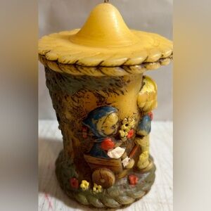 Vintage 1970s  Alpine Originals Hand-Painted, Hand-Carved Candle